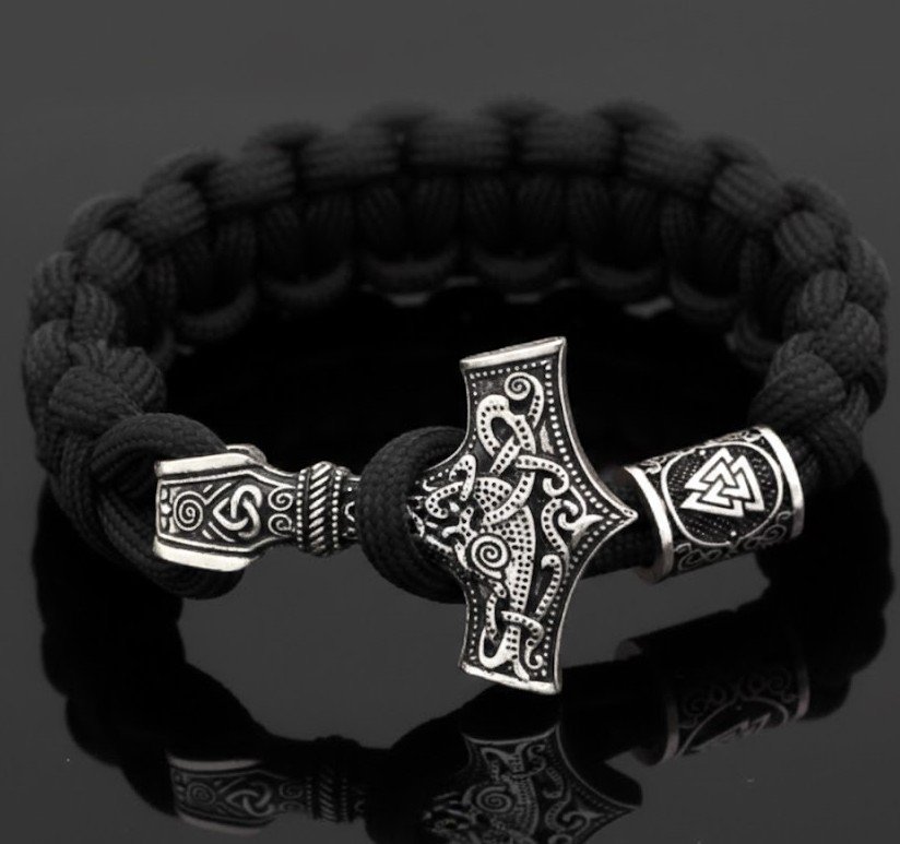 Nordic Viking Hammer Beads Lunavan Bracelet Retro Personality-1 Nordic Viking Hammer Beads Lunavan Bracelet Retro Personality - Image 1